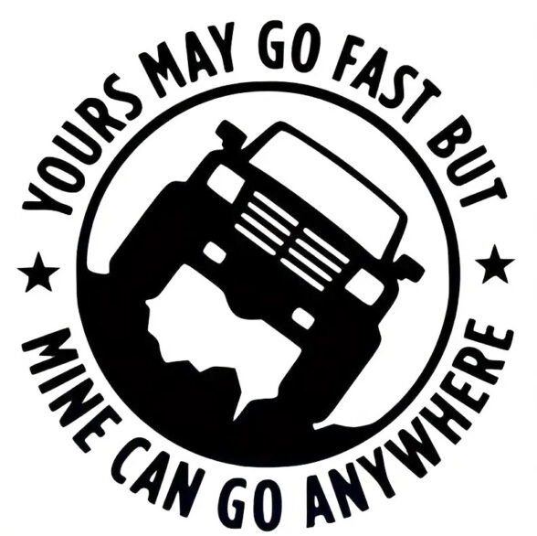 Go Anywhere Fun Jimny 4×4 Sticker (Black Vinyl) Car Accessories South Africa