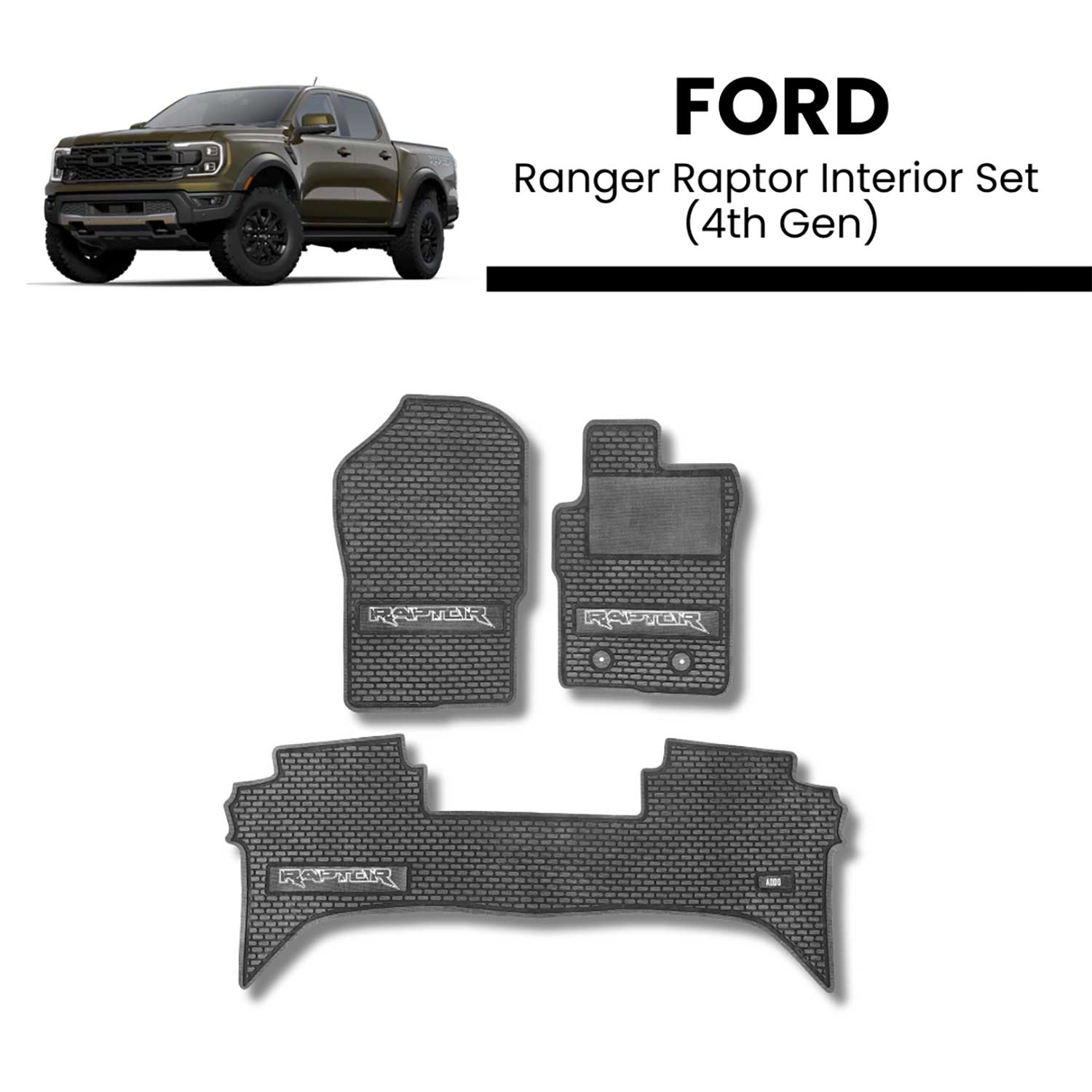Ford Ranger Raptor Badges Combo Set With Tow Cover