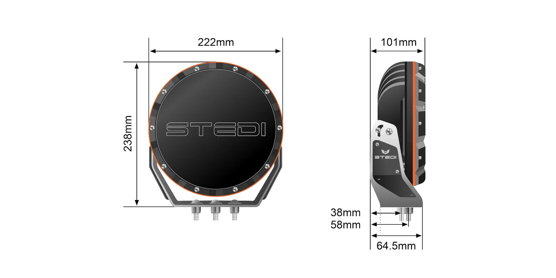 STEDI 8.5 Inch Type X Sport LED Driving Lights Pair
