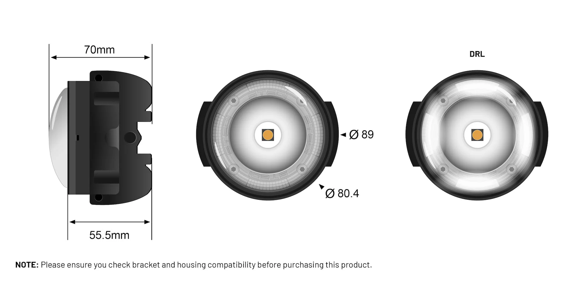 STEDI Boost Integrated Driving Light Type-A LED Fog Light Upgrade