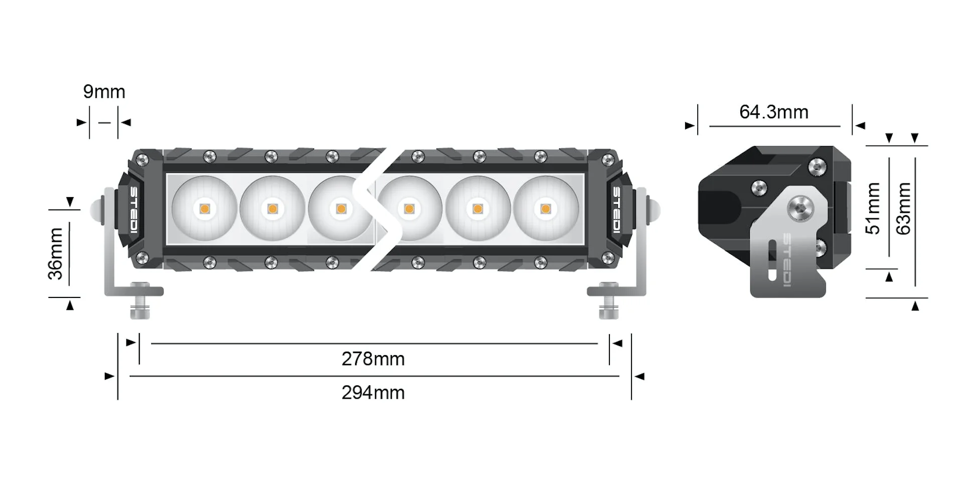 STEDI ST3K 11.5 Inch 10 LED Slim LED Light Bar