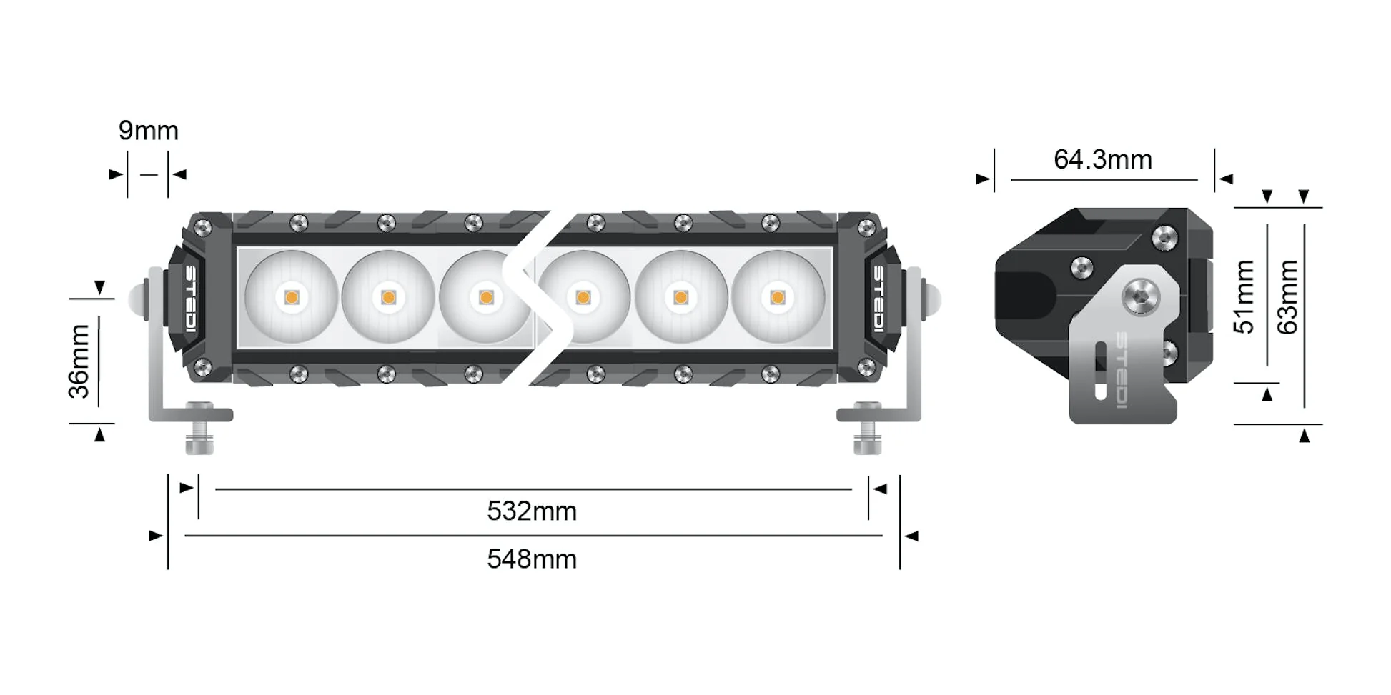 STEDI ST3K 21.5 Inch 20 LED Slim LED Light Bar
