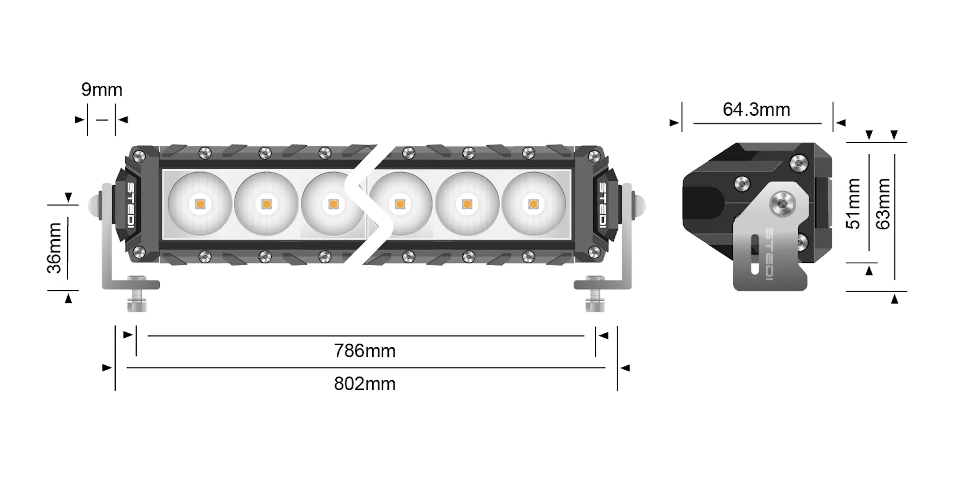 STEDI ST3K 31.5 Inch 30 LED Slim LED Light Bar